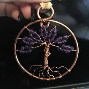 Amethyst Tree of Life on leather